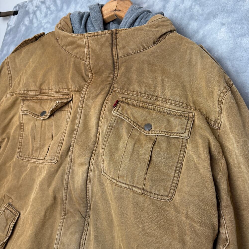 Levi's Men's Cotton Faux Shearling Utility Field Jacket - Brown XXXL‎
